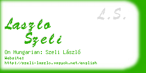 laszlo szeli business card