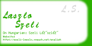 laszlo szeli business card